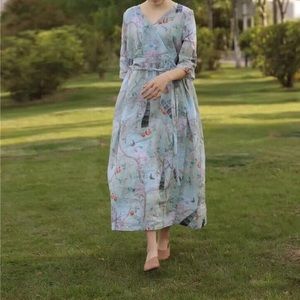 Dress: Blue flower print